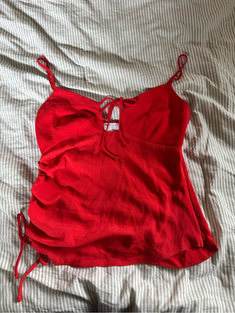 ASOS Red Tie-Front Spaghetti Strap Cami